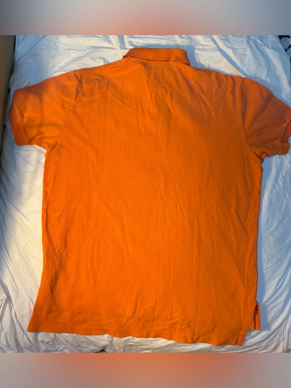 Genuine Y2K Polo Ralph Lauren Orange Cotton Mesh Polo Men’s L Blue Pony
